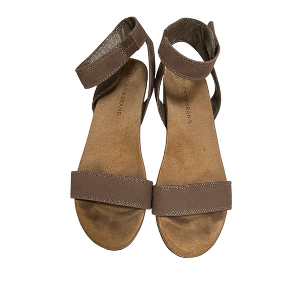 Lucky Brand Sandals Women’s Size 8M Brown Leather Kanoa Wedge Sandals - Picture 7 of 11